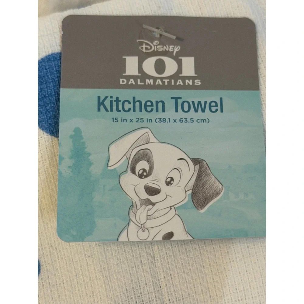 Disney 101 Dalmatians Kitchen Set New Towel and Oven Mitt Blue Polka Dot Puppy